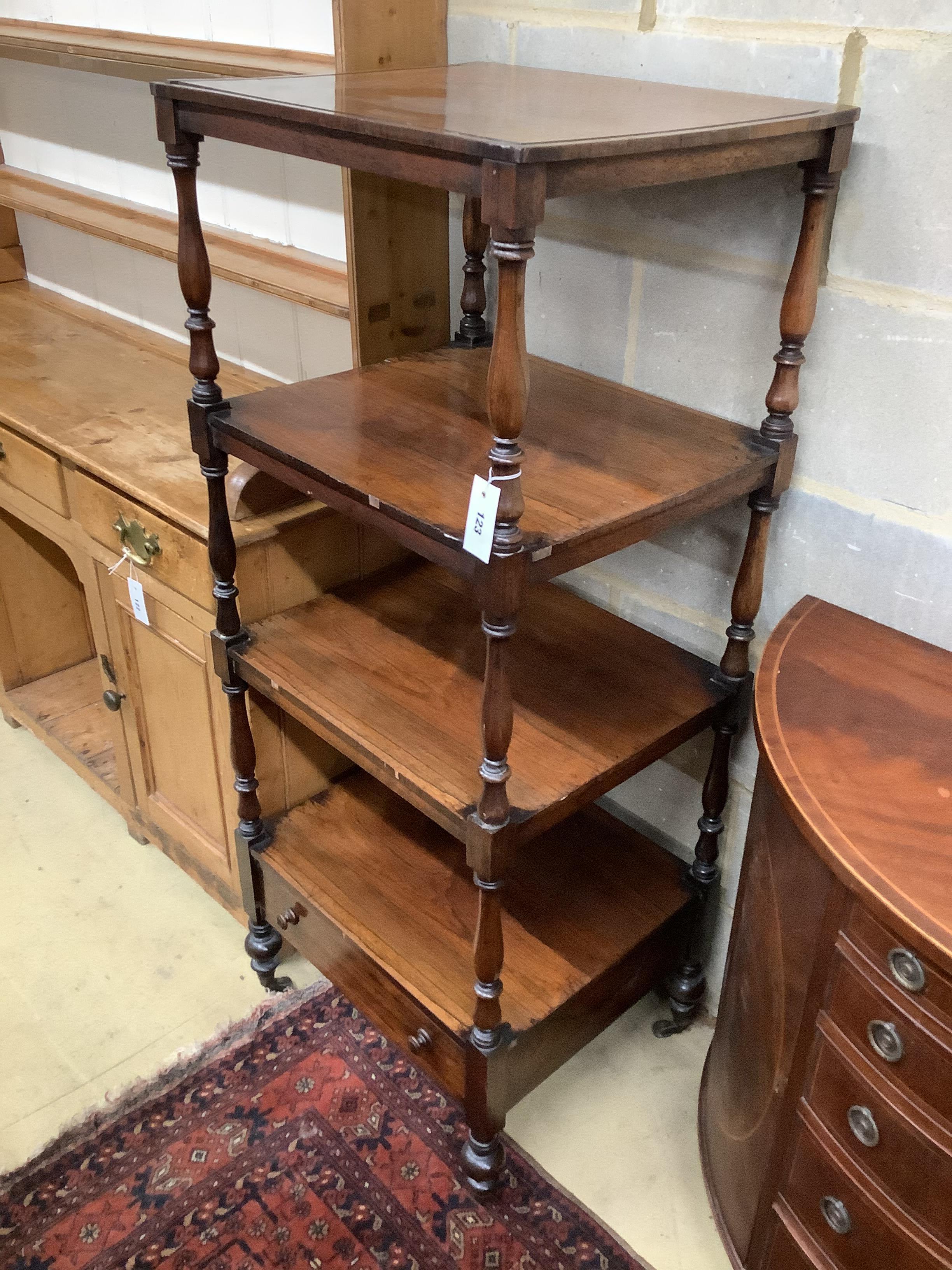 A Regency rosewood four-tier whatnot